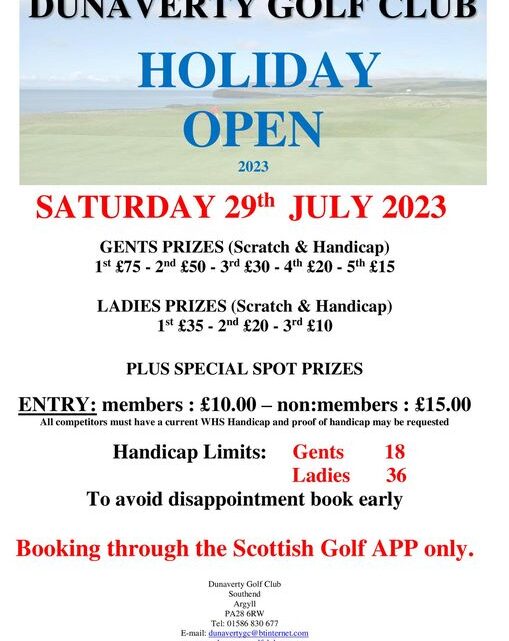 Holiday Open Golf – Dunaverty Southend