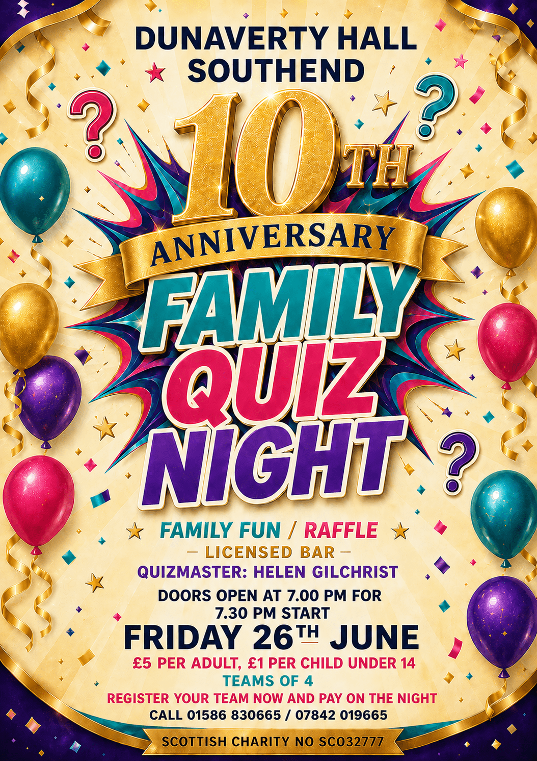 10th Anniversary Quciz night - Southend